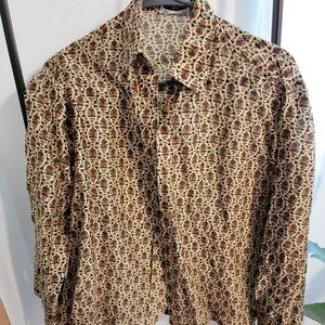 Vintage button up in funky floral pattern